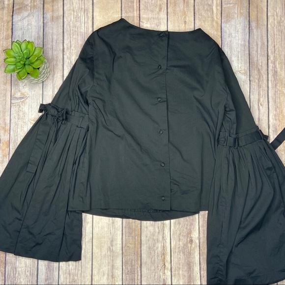 Catherine Malandrino Black Bell Sleeve Top Sz XS - Picture 3 of 7